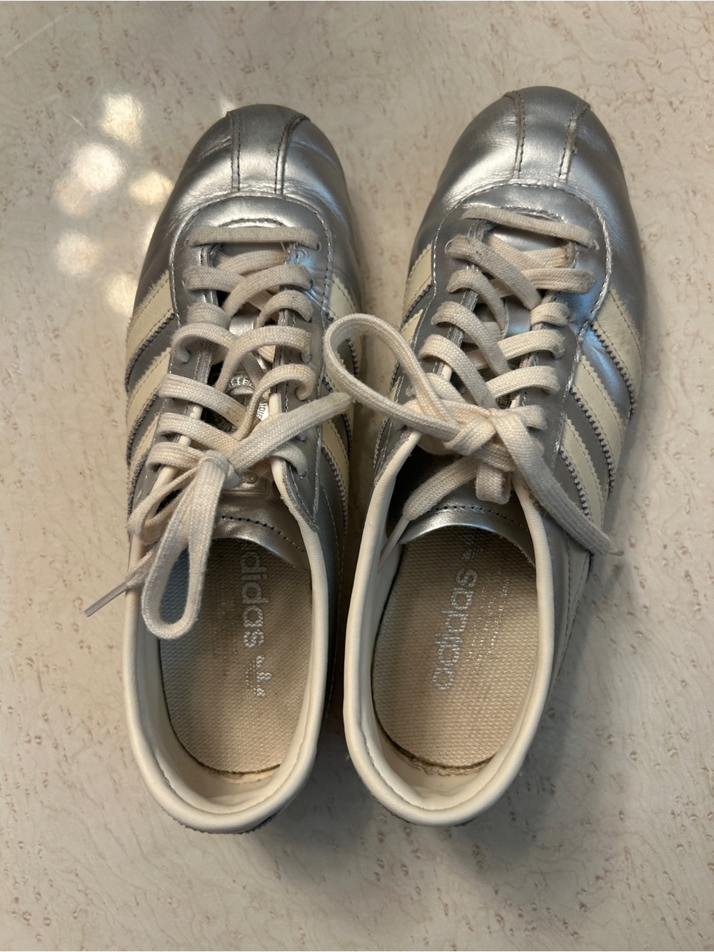 Adidas Women's Silver Metallic Classic Sneakers